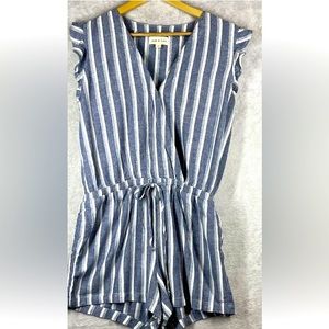 Anthropologie romper blue/white stripe